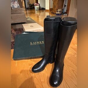 (never worn in box) Ralph Lauren black leather boot - US 6.5